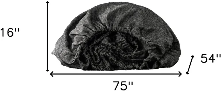 Onyx Linen Full Double Fitted sheet Photo 4