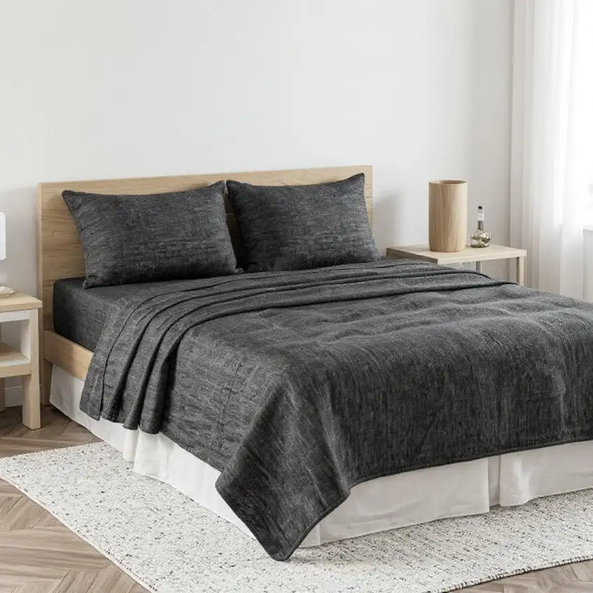 Onyx Linen Full Double Flat Sheet Photo 2