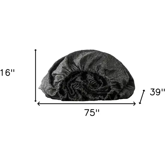 Onyx Linen Twin Fitted sheet Photo 4