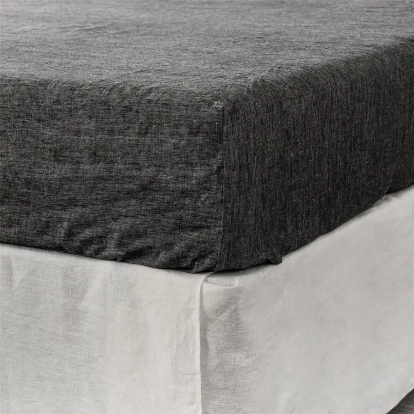 Onyx Linen Twin Fitted sheet Photo 3