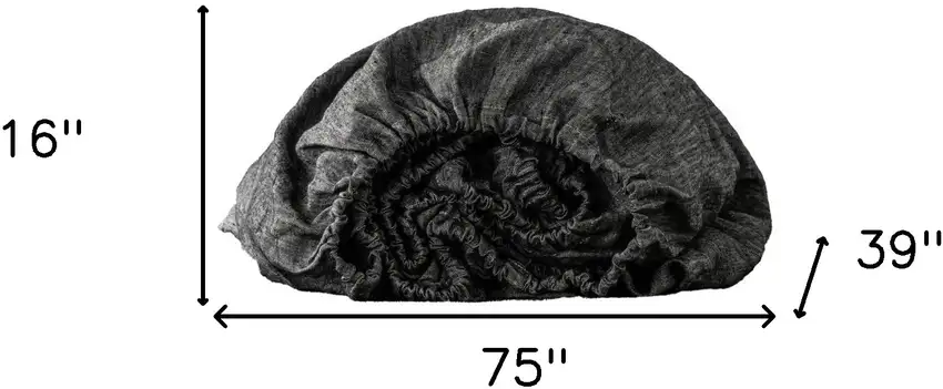 Onyx Linen Twin Fitted sheet Photo 4