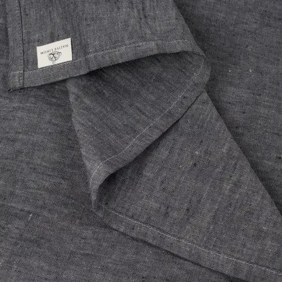 Onyx Linen Twin Flat Sheet Photo 6