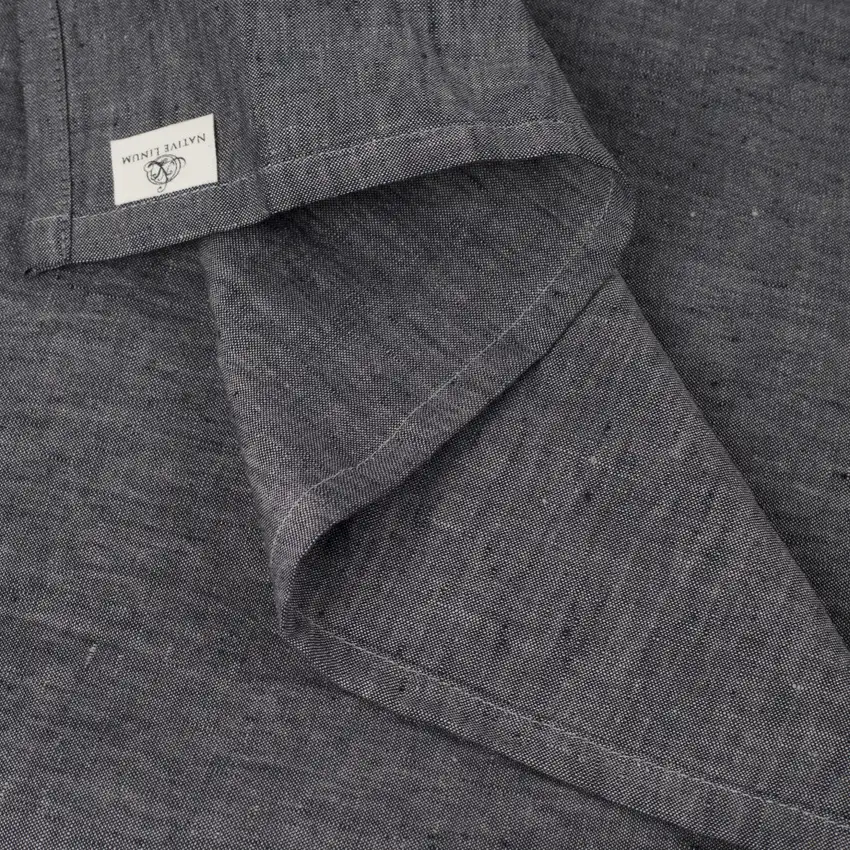 Onyx Linen Twin Flat Sheet Photo 6