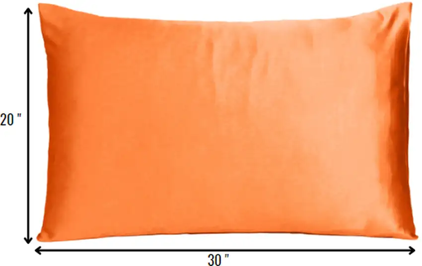 Orange Dreamy Set Of 2 Silky Satin Queen Pillowcases Photo 8