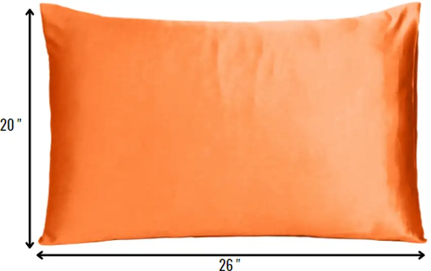 Orange Dreamy Set Of 2 Silky Satin Standard Pillowcases Photo 8