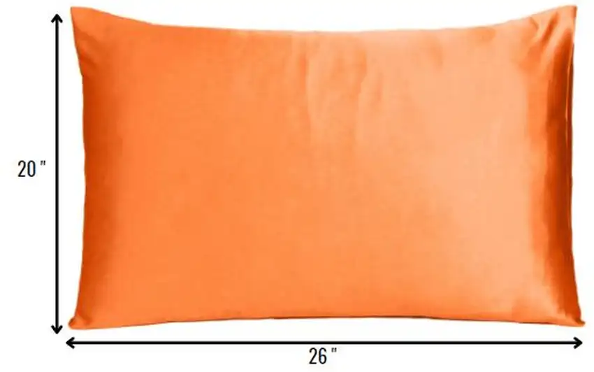 Orange Dreamy Set Of 2 Silky Satin Standard Pillowcases Photo 8