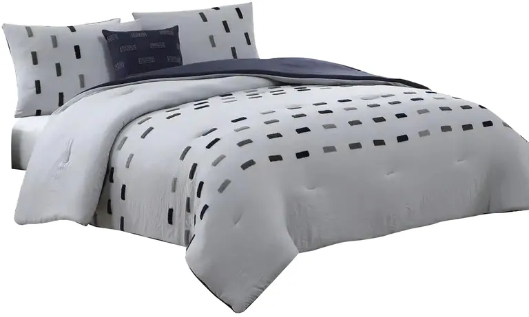 Owen 4 Piece Microfiber King Comforter Set, Pattern, The Urban Port Photo 1