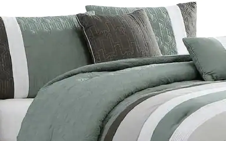 Owen 5 Piece Queen Comforter Set, The Urban Port, Striped Photo 2