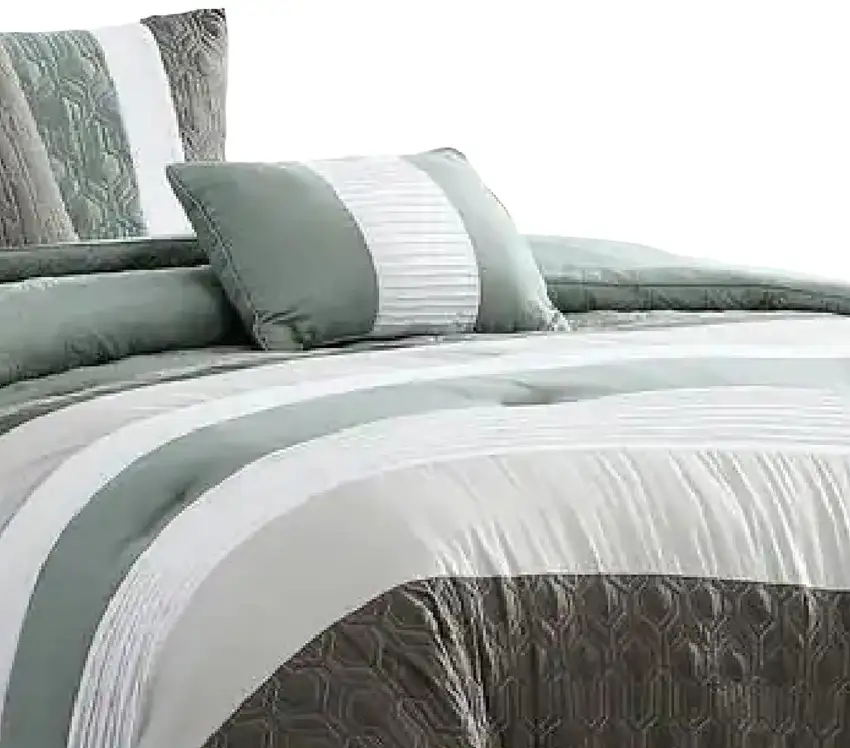 Owen 5 Piece Queen Comforter Set, The Urban Port, Striped Photo 3