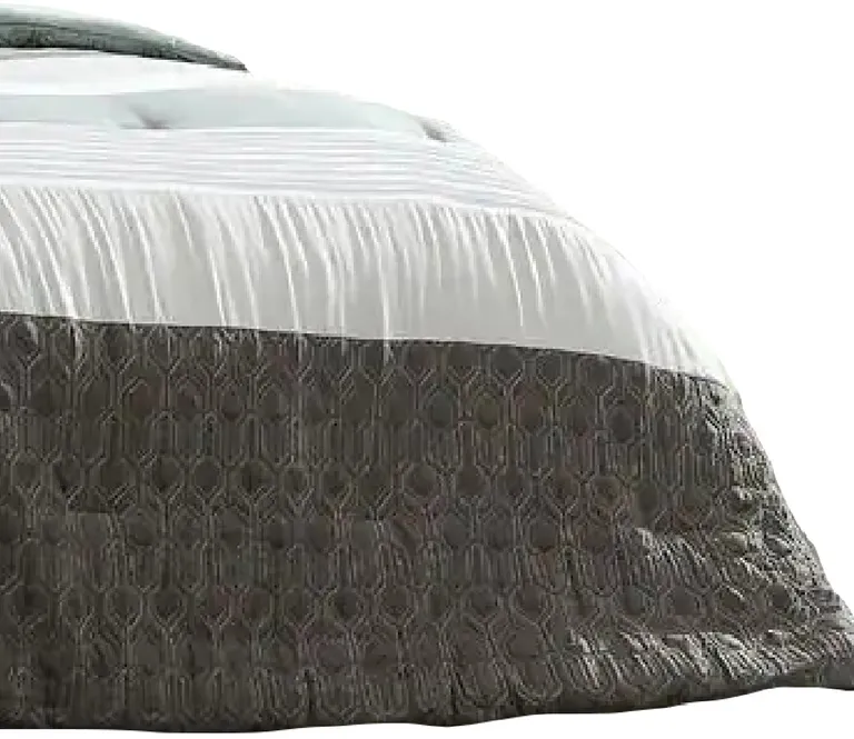 Owen 5 Piece Queen Comforter Set, The Urban Port, Striped Photo 4