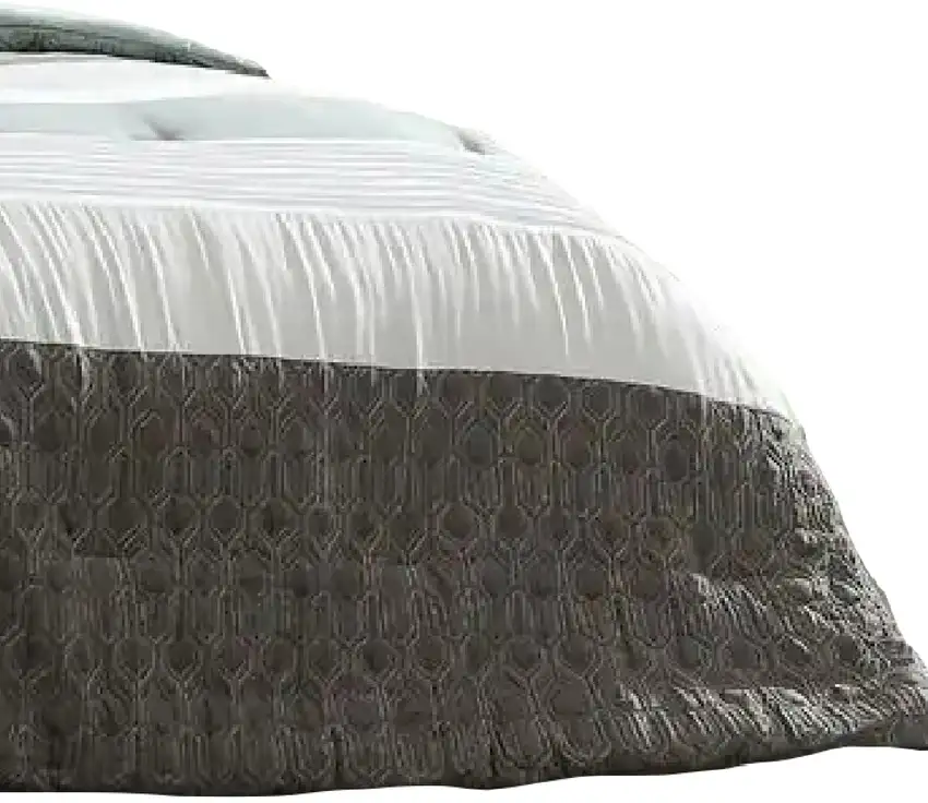 Owen 5 Piece Queen Comforter Set, The Urban Port, Striped Photo 4