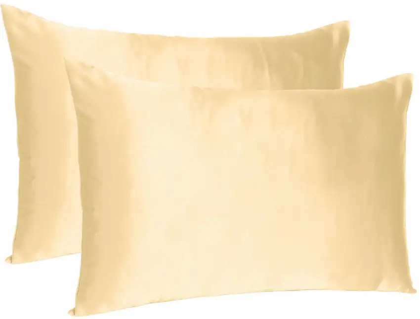 Pale Peach Dreamy Set Of 2 Silky Satin King Pillowcases Photo 5