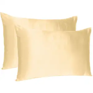 Photo of Pale Peach Dreamy Set Of 2 Silky Satin King Pillowcases