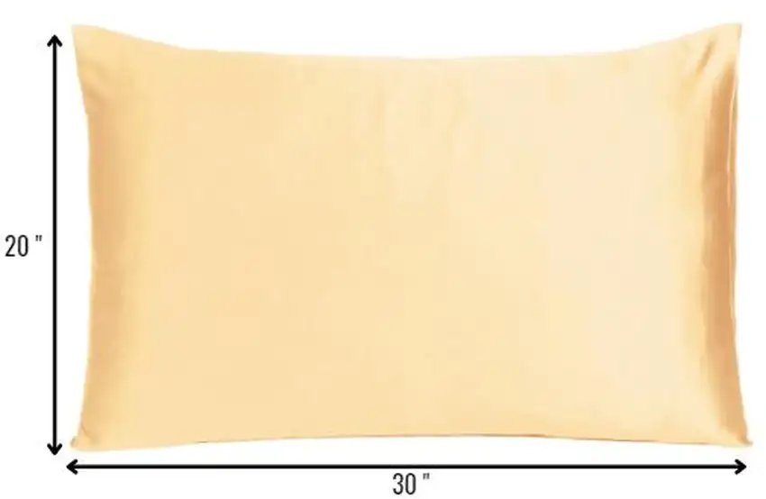 Pale Peach Dreamy Set Of 2 Silky Satin Queen Pillowcases Photo 8