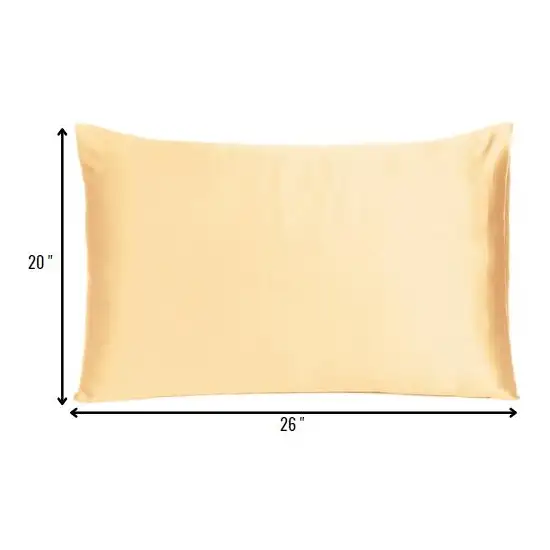 Pale Peach Dreamy Set Of 2 Silky Satin Standard Pillowcases Photo 8
