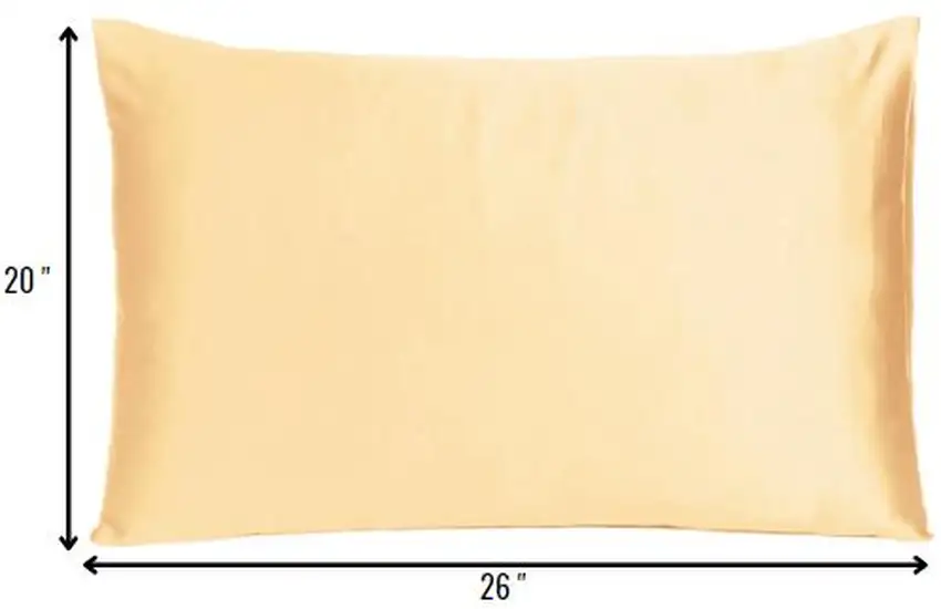 Pale Peach Dreamy Set Of 2 Silky Satin Standard Pillowcases Photo 8