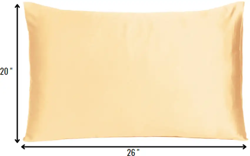 Pale Peach Dreamy Set Of 2 Silky Satin Standard Pillowcases Photo 8