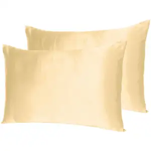 Photo of Pale Peach Dreamy Set Of 2 Silky Satin Standard Pillowcases