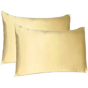 Photo of Pale Yellow Dreamy Set Of 2 Silky Satin Standard Pillowcases