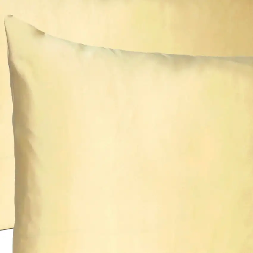 Pale Yellow Dreamy Set Of 2 Silky Satin Standard Pillowcases Photo 6