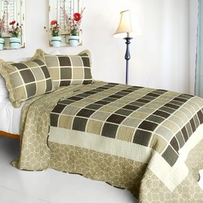 Pandora Hearts -  3PC Cotton Contained Vermicelli-Quilted Patchwork Quilt Set (Full/Queen Size) Photo 2