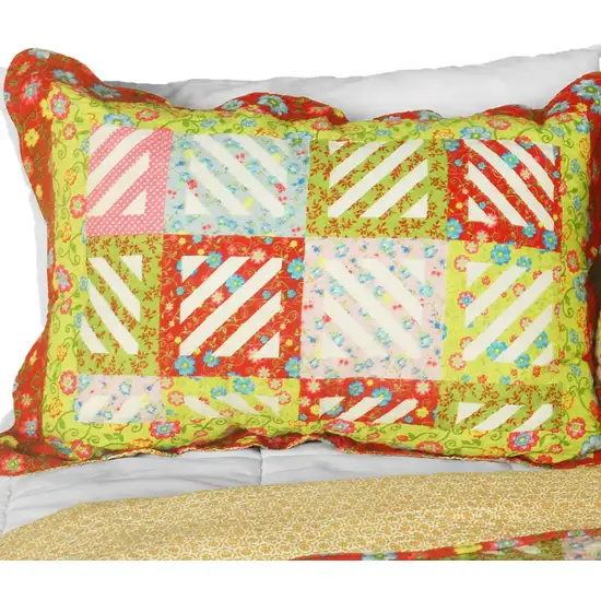 Paradise Ranch -  3PC Cotton Contained Vermicelli-Quilted Patchwork Quilt Set (Full/Queen Size) Photo 2