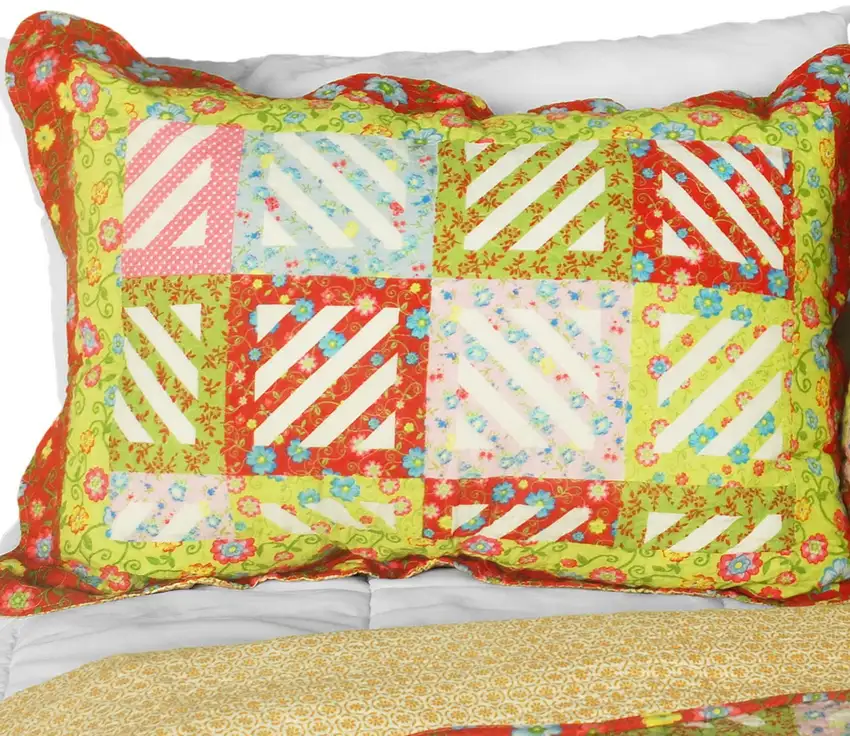 Paradise Ranch -  3PC Cotton Contained Vermicelli-Quilted Patchwork Quilt Set (Full/Queen Size) Photo 2