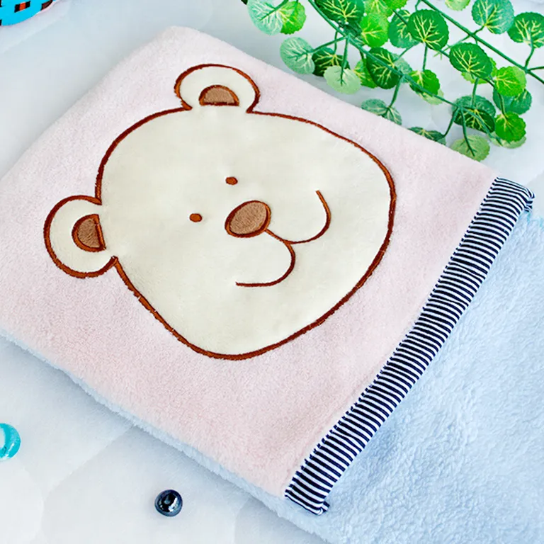 Pink Bear - Fleece Throw Blanket Pillow Cushion / Travel Pillow Blanket (28.3 by 35.1 inches) Photo 3