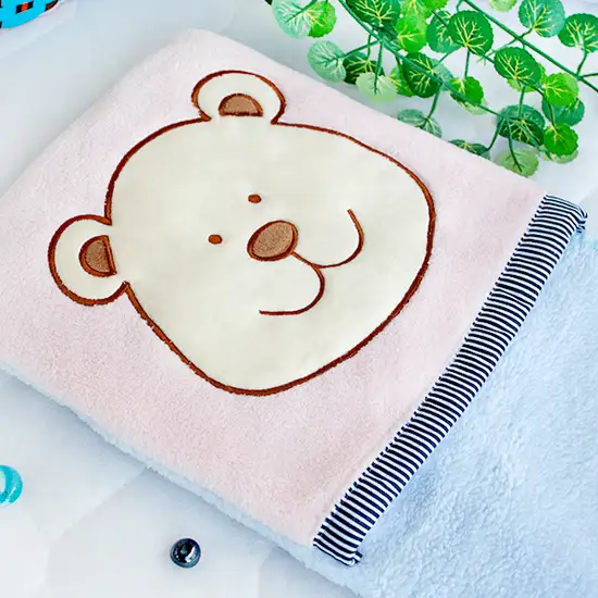 Pink Bear -  Fleece Throw Blanket Pillow Cushion / Travel Pillow Blanket (28.3 by 35.1 inches) Photo 4
