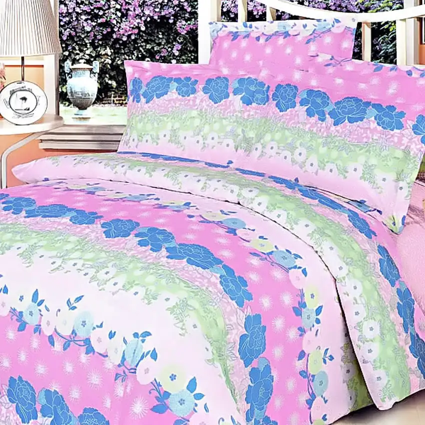 Pink Kaleidoscope -  100% Cotton 4PC Duvet Cover Set (King Size) Photo 1