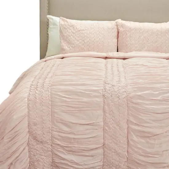 Pink King 100% Cotton 300 Thread Count Machine Washable Down Alternative Comforter Photo 3