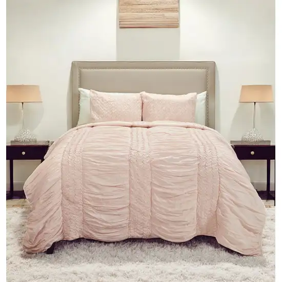 Pink King 100% Cotton 300 Thread Count Machine Washable Down Alternative Comforter Photo 1