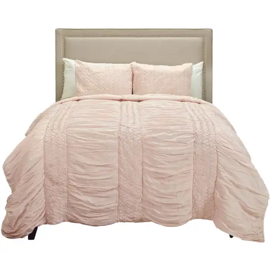 Pink King 100% Cotton 300 Thread Count Machine Washable Down Alternative Comforter Photo 2