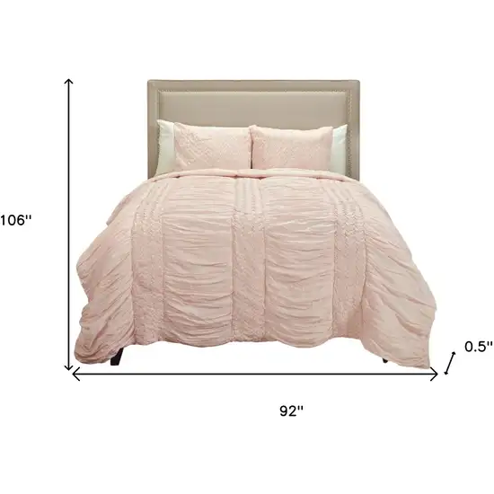 Pink King 100% Cotton 300 Thread Count Machine Washable Down Alternative Comforter Photo 8