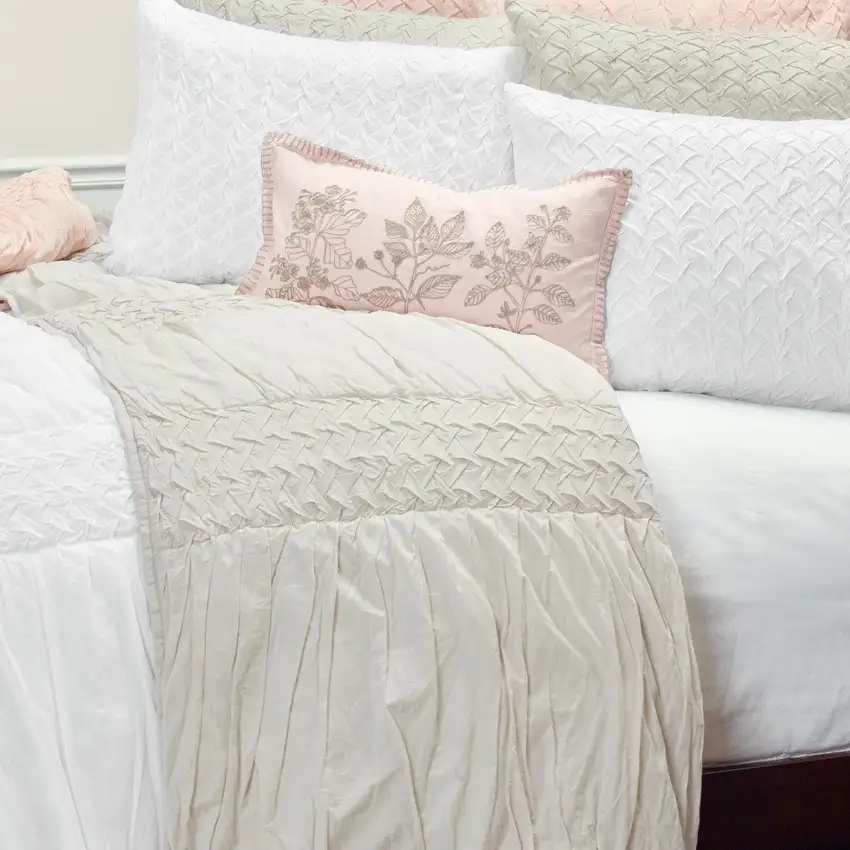 Pink King 100% Cotton 300 Thread Count Machine Washable Down Alternative Comforter Photo 5