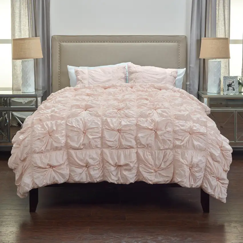 Pink Queen Cotton Blend Washable Polyester Down Alternative Comforter Set Photo 4