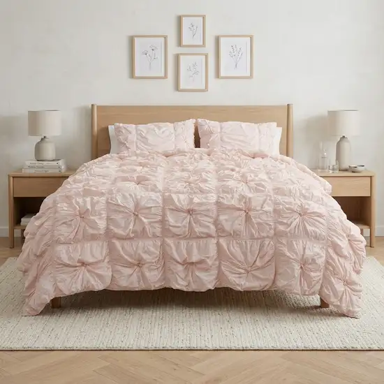 Pink Queen Cotton Blend Washable Polyester Down Alternative Comforter Set Photo 1