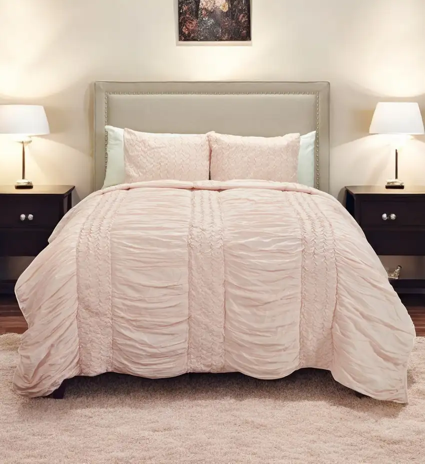 Pink Queen 100% Cotton 300 Thread Count Machine Washable Down Alternative Comforter Photo 1