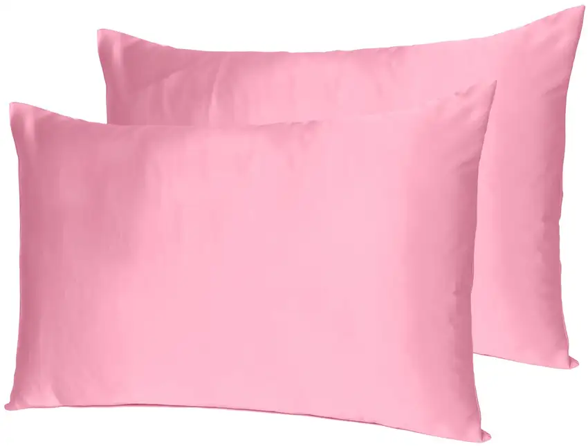 Pink Rose Dreamy Set Of 2 Silky Satin King Pillowcases Photo 7