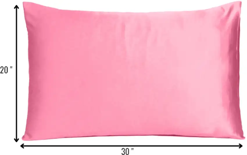 Pink Rose Dreamy Set Of 2 Silky Satin Queen Pillowcases Photo 8