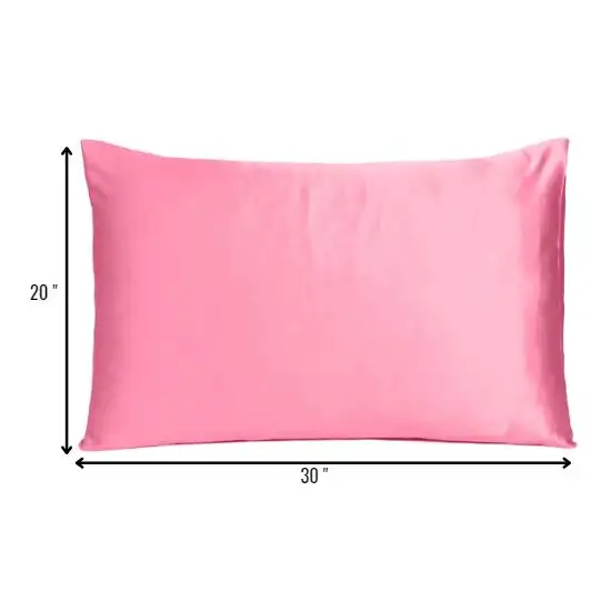 Pink Rose Dreamy Set Of 2 Silky Satin Queen Pillowcases Photo 8