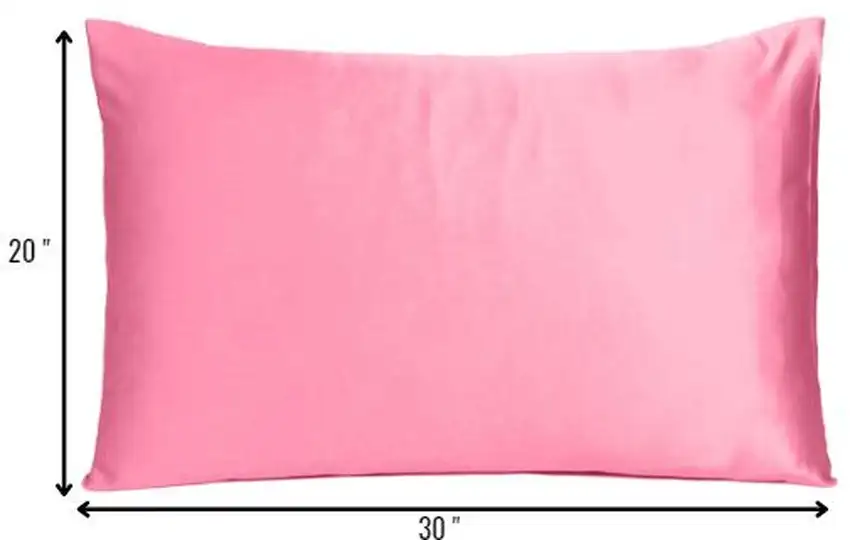Pink Rose Dreamy Set Of 2 Silky Satin Queen Pillowcases Photo 8