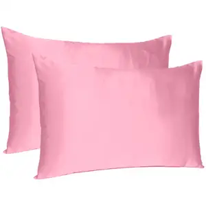 Photo of Pink Rose Dreamy Set Of 2 Silky Satin Standard Pillowcases