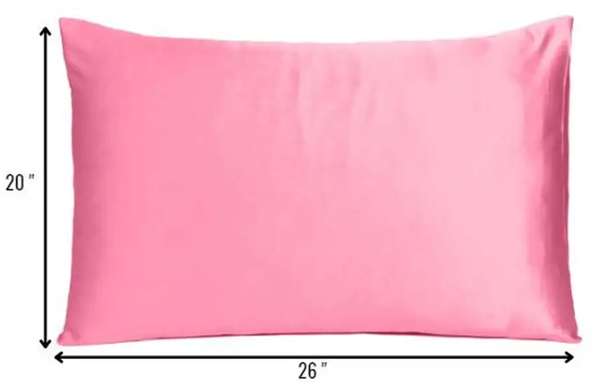 Set Of Two Pink Rose Dreamy Silky Satin Standard Pillowcases Photo 8