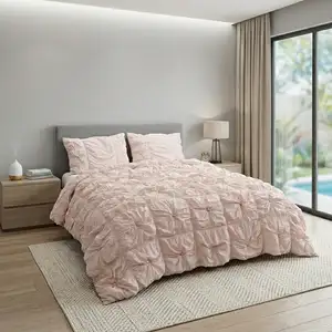 Photo of Pink Twin Cotton Blend Washable Polyester Down Alternative Comforter Set With Sham