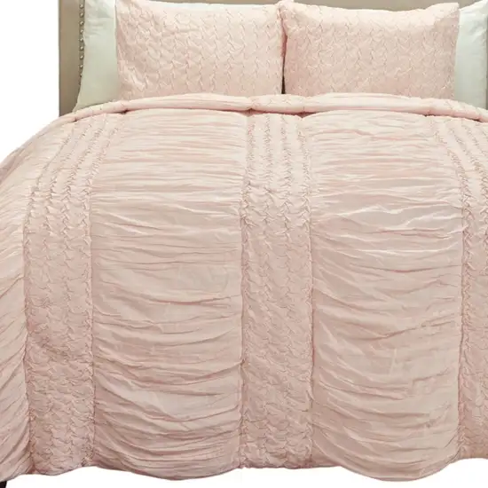 Pink Twin 100% Cotton 300 Thread Count Machine Washable Down Alternative Comforter Photo 2