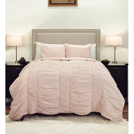 Pink Twin 100% Cotton 300 Thread Count Machine Washable Down Alternative Comforter Photo 1