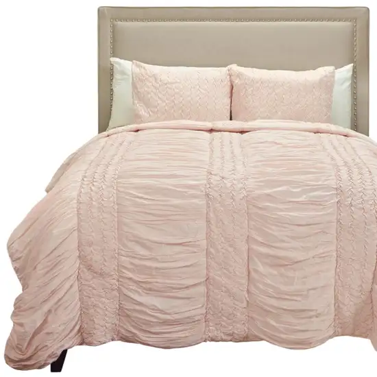 Pink Twin 100% Cotton 300 Thread Count Machine Washable Down Alternative Comforter Photo 6