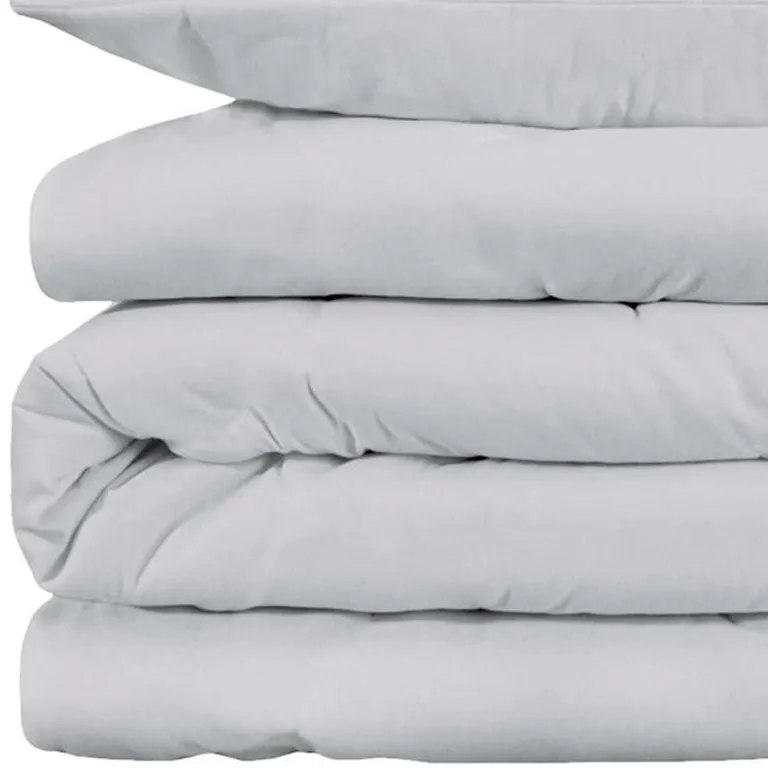 Platinum Queen Cotton Blend Washable Duvet Cover Set Photo 2