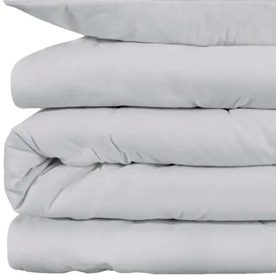 Platinum Queen Cotton Blend Washable Duvet Cover Set Photo 2